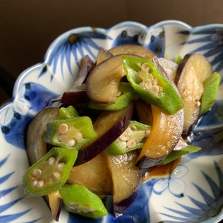 あつくっく　レンジで簡単　茄子とオクラの煮浸し